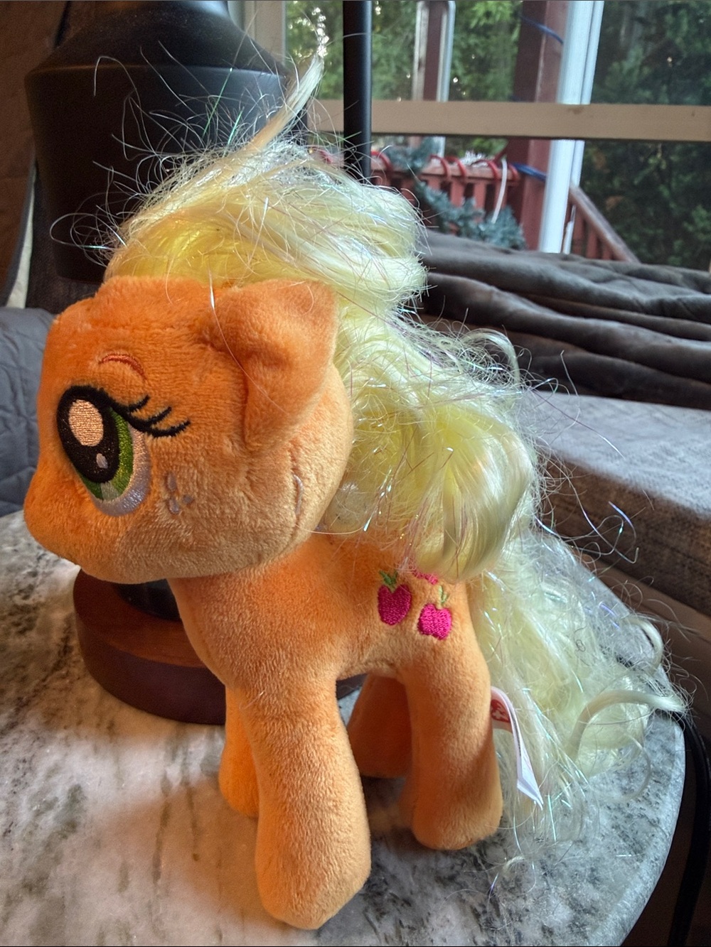 Applejack Ty Orange Plush Pony with Yellow Mane and Pink Cutie Marks